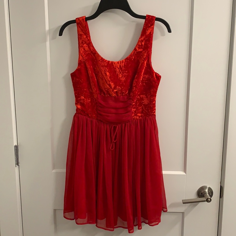Free People Size 2 Red Velvet Dress